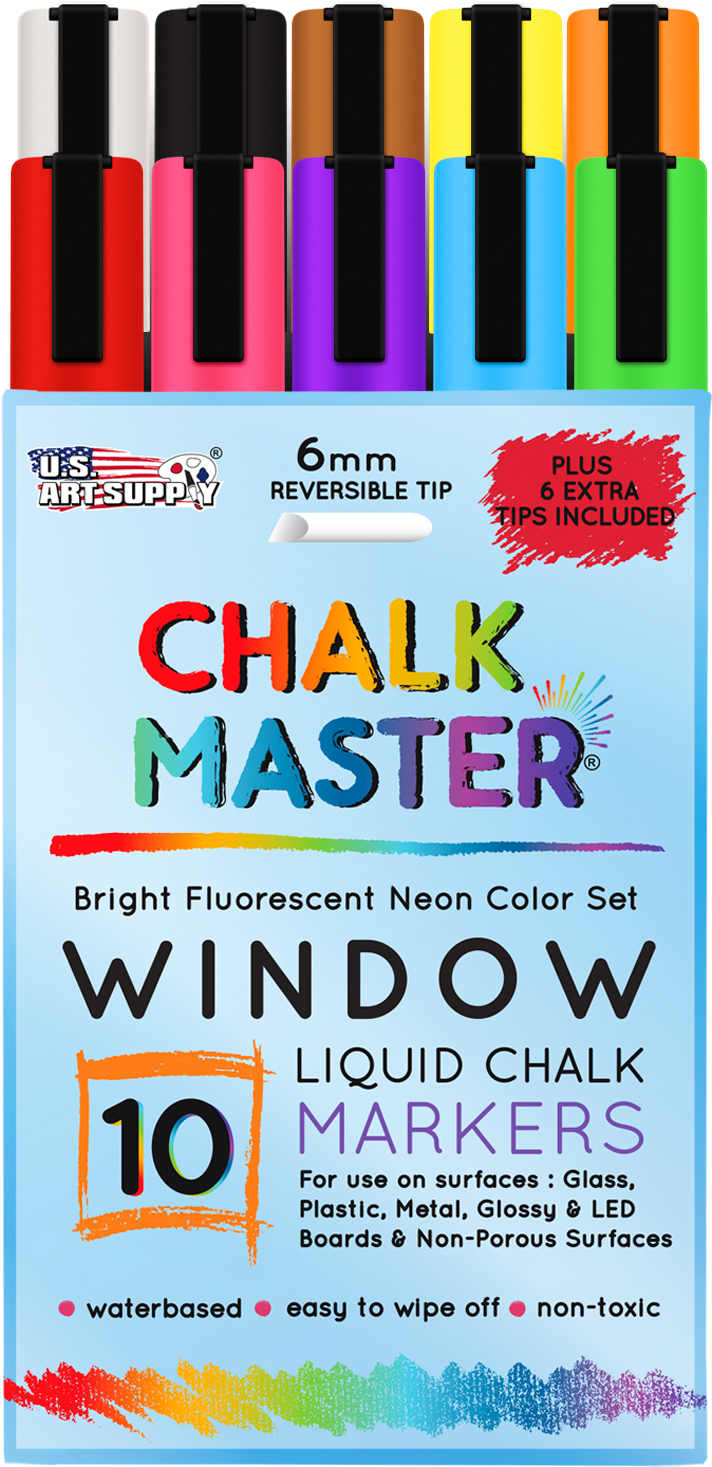 10 Window Liquid Chalk Marker Set (1300x1500), Png Download