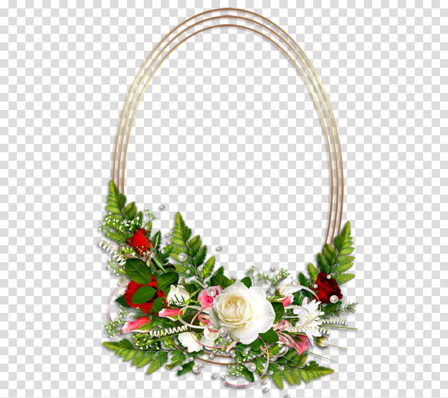 Oval Flower Frames Clipart Window Flower Picture Frames (900x800), Png Download