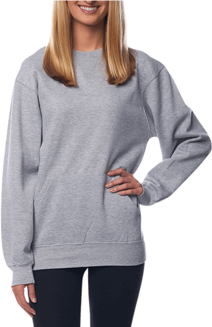 Badger Pocket Crewneck Sweatshirt (600x660), Png Download