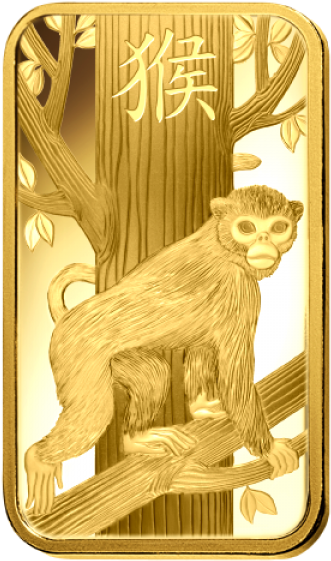 Pamp Suisse 24k Gold Lunar Monkey Collectible Gold (600x600), Png Download