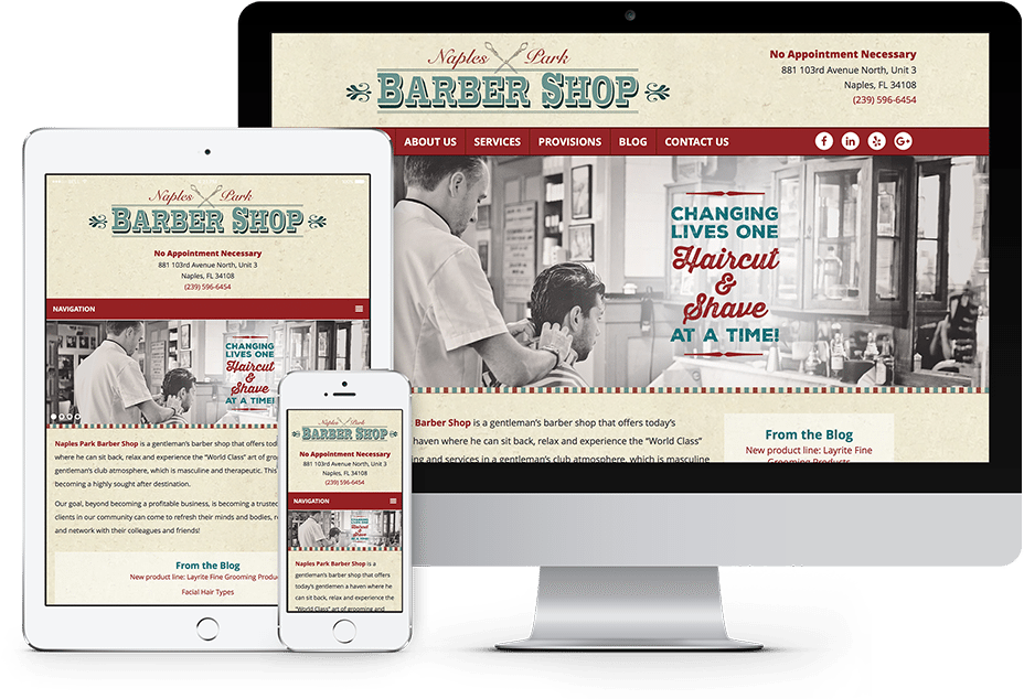 Barbershop-responsive (989x650), Png Download