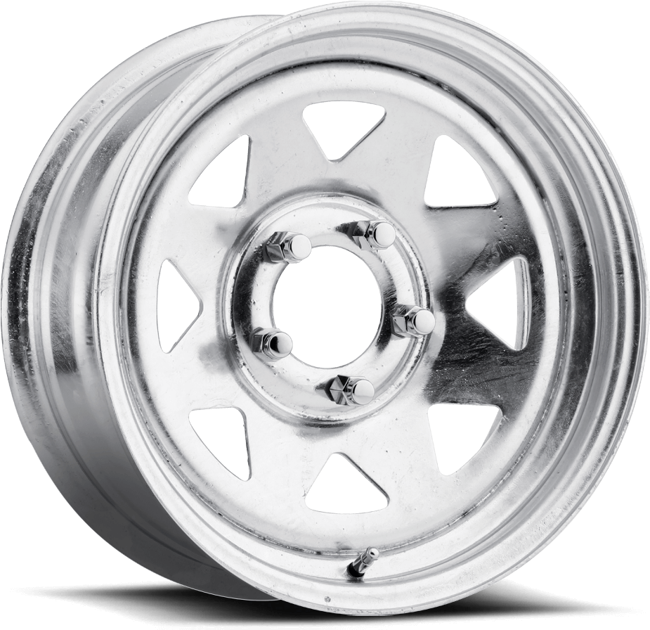 8 Spoke Trailer Wheel 5lug Galvanized (1000x1000), Png Download