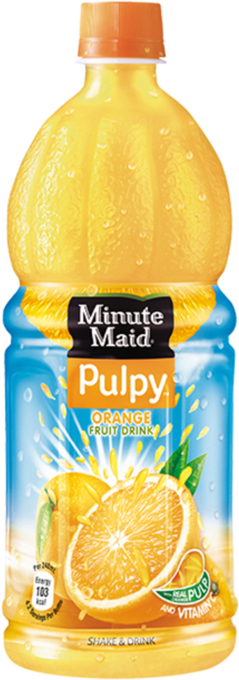 Minute Maid Pulpy Orange (346x1023), Png Download