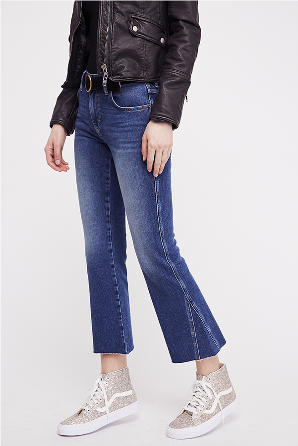 Free People Rita Crop Flare Jeans Dark Denim (900x900), Png Download