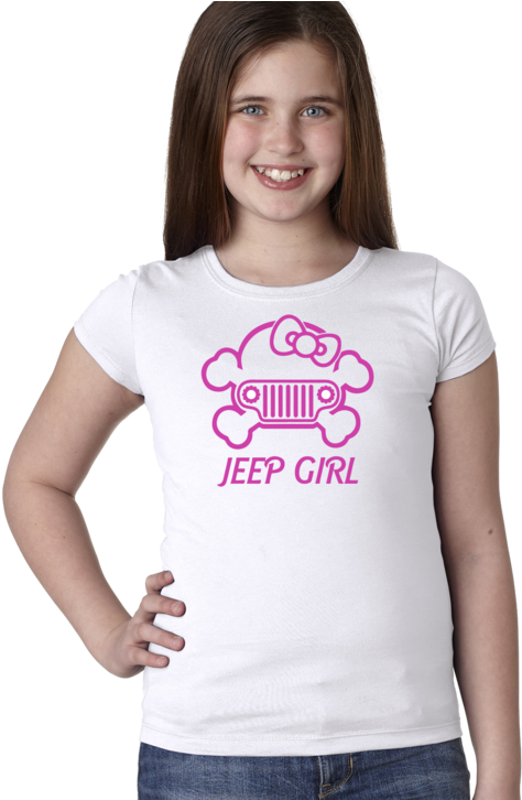 Jeep Girl Cute Skull Princess Tee (580x725), Png Download