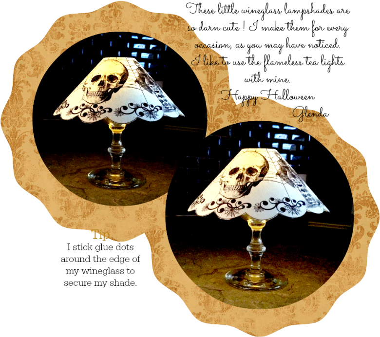 Free-printable Spooky Halloween Wineglass Lampshades (800x711), Png Download