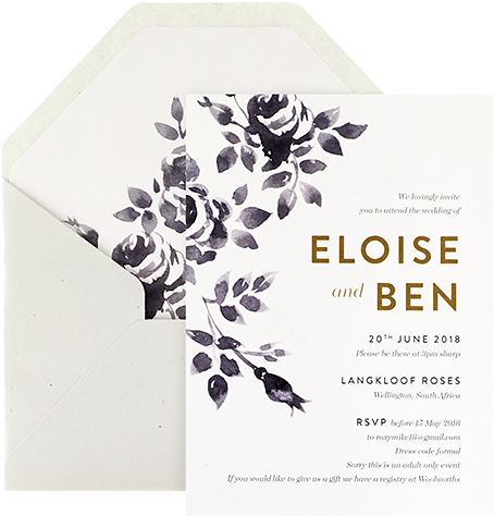 Indigo Rose Invitation (504x726), Png Download