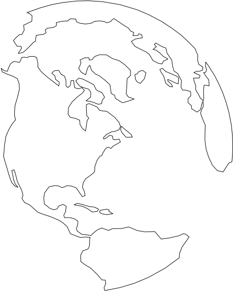 World With Transparent Oceans Clip Art At Clker (600x592), Png Download