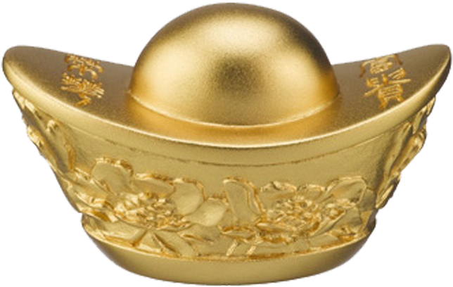Golden Yuan Bao (1100x1100), Png Download