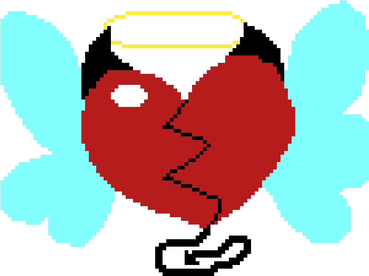 Pixilart Angel With Horns By Anonymous (1200x1200), Png Download