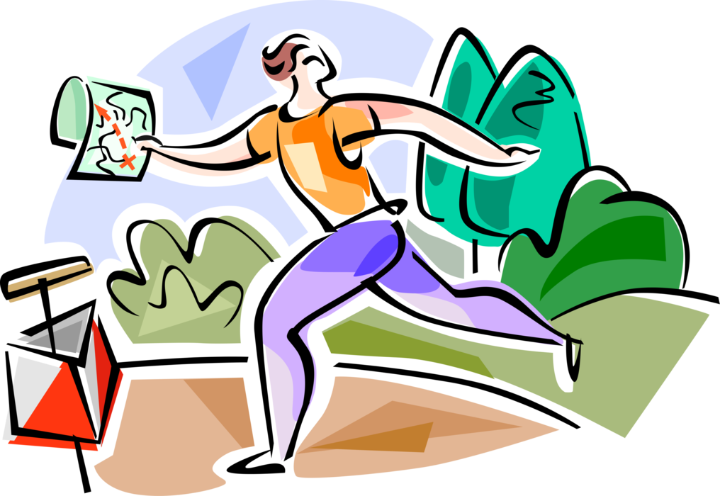 Vector Illustration Of Orienteering Sport Requires (1016x700), Png Download