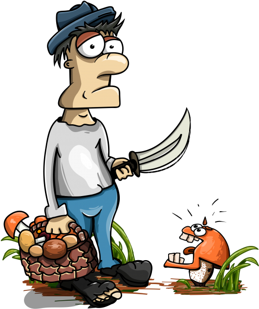 Cartoon Funny Mushroomer (547x650), Png Download