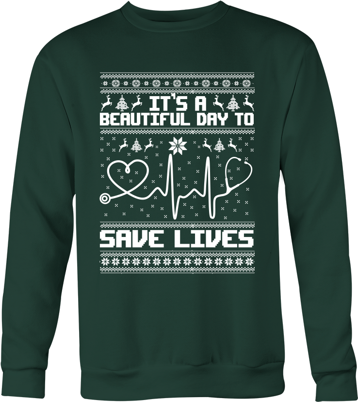 Grey's Anatomy It's A Beautiful Day To Save Lives Ugly (1000x1000), Png Download