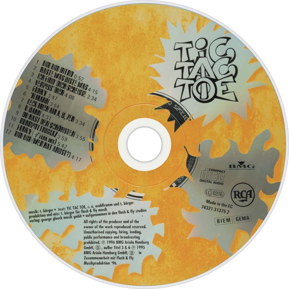 Tic Tac Toe Tic Tac Toe Cd Disc Image (1000x1000), Png Download
