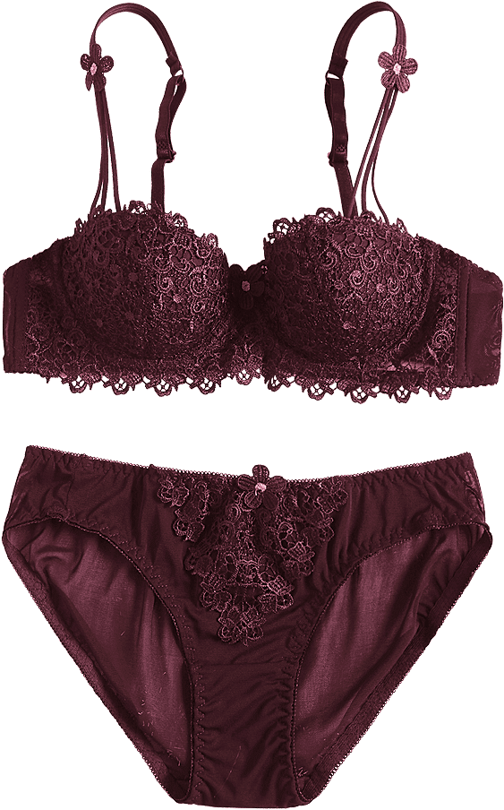 Wholesale Lace Overlay Underwire Bra And Mesh Panties (700x931), Png Download