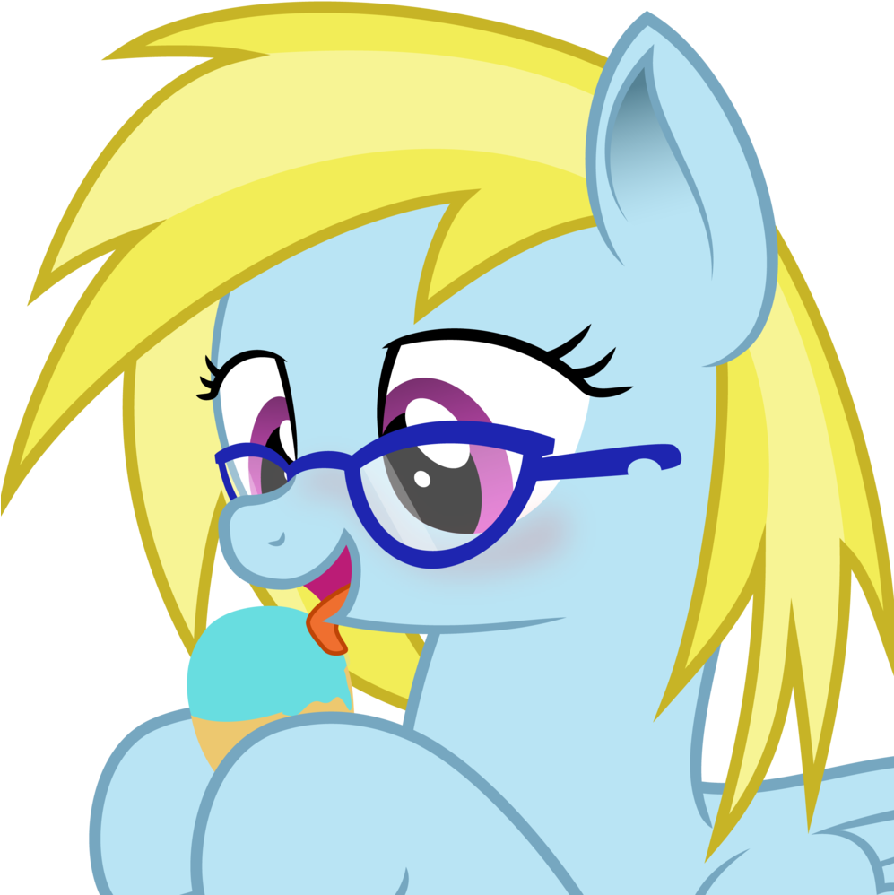 Blue-vector, Female, Food, Glasses, Ice Cream, Licking, (996x1024), Png Download