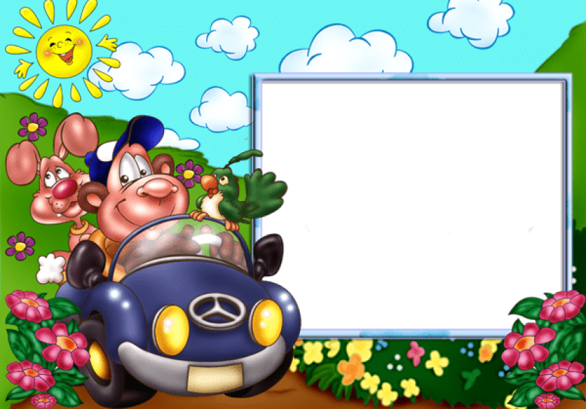 Cute Transparent Kids Photo Frame Png (850x594), Png Download