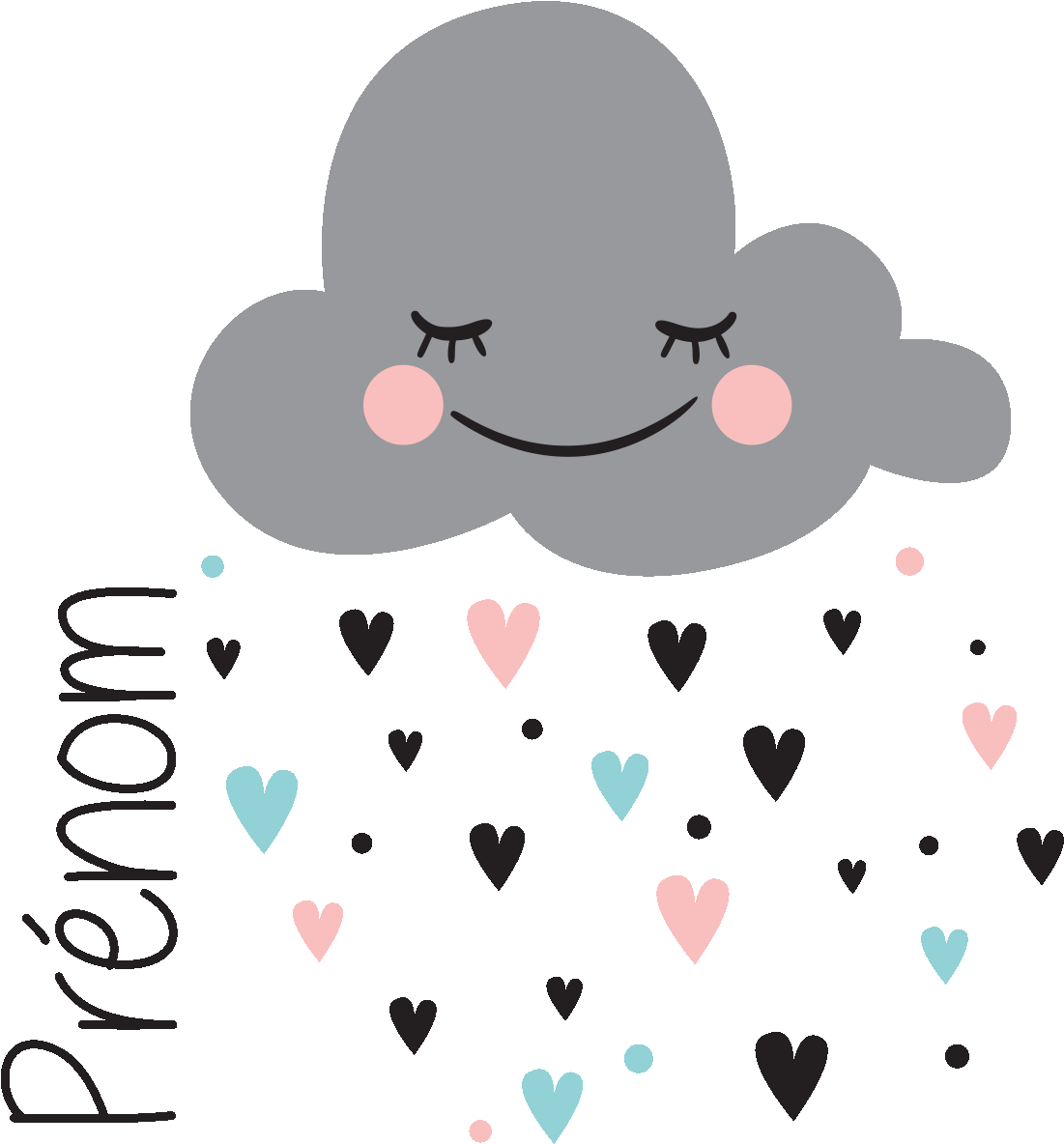 Sticker Prenom Personnalise Nuage Amoureux Ambiance (1200x1200), Png Download