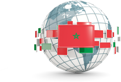 Globe With Line Of Flags (640x480), Png Download