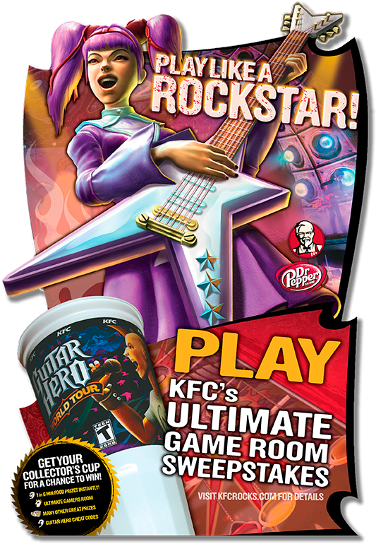 Kfc/guitar Hero Stand Up Display (560x776), Png Download