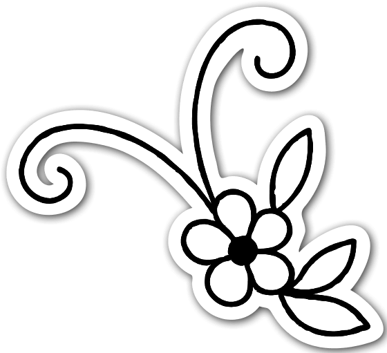 Flower Ornament Sticker (600x545), Png Download