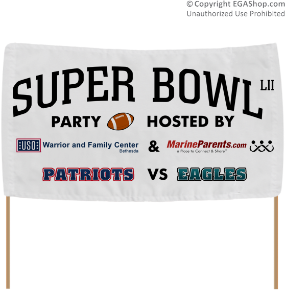 Com Warrior Support Team Super Bowl Party Banner (600x600), Png Download