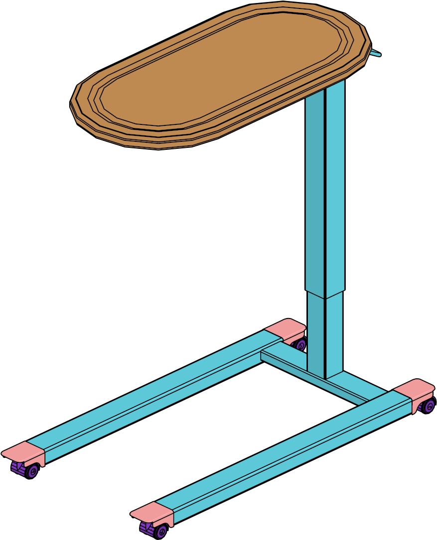 Oval Rtf Top With U Base 15 X 30,without Drawer (1200x1200), Png Download