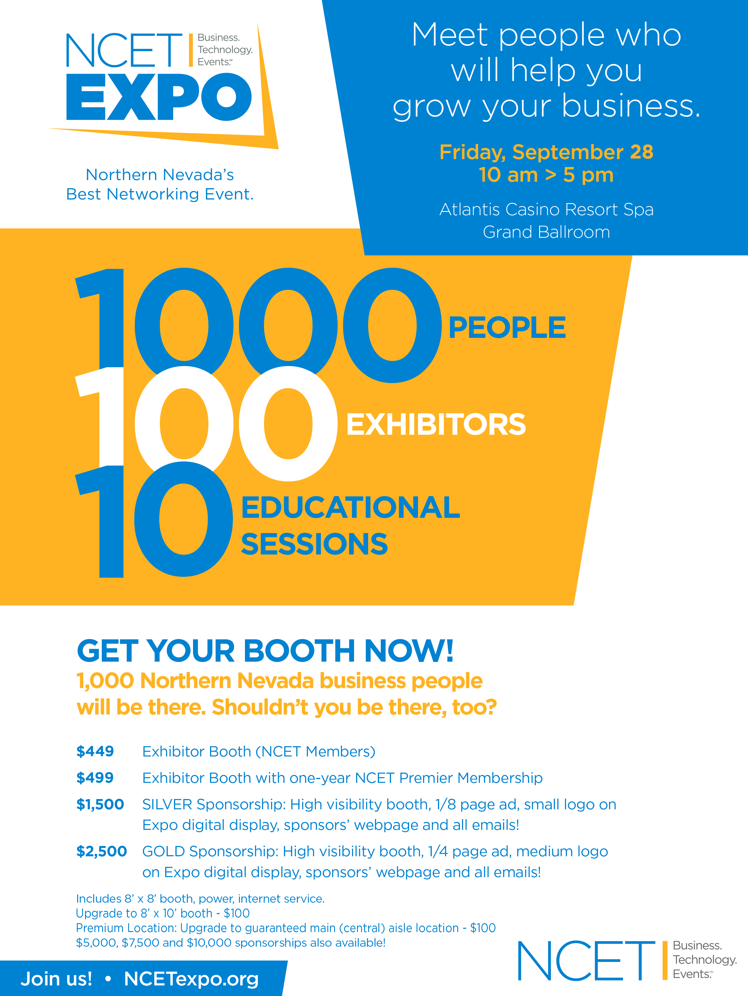 2018 Ncet Expo Booth Flyer 7-18 Sat (2550x3393), Png Download