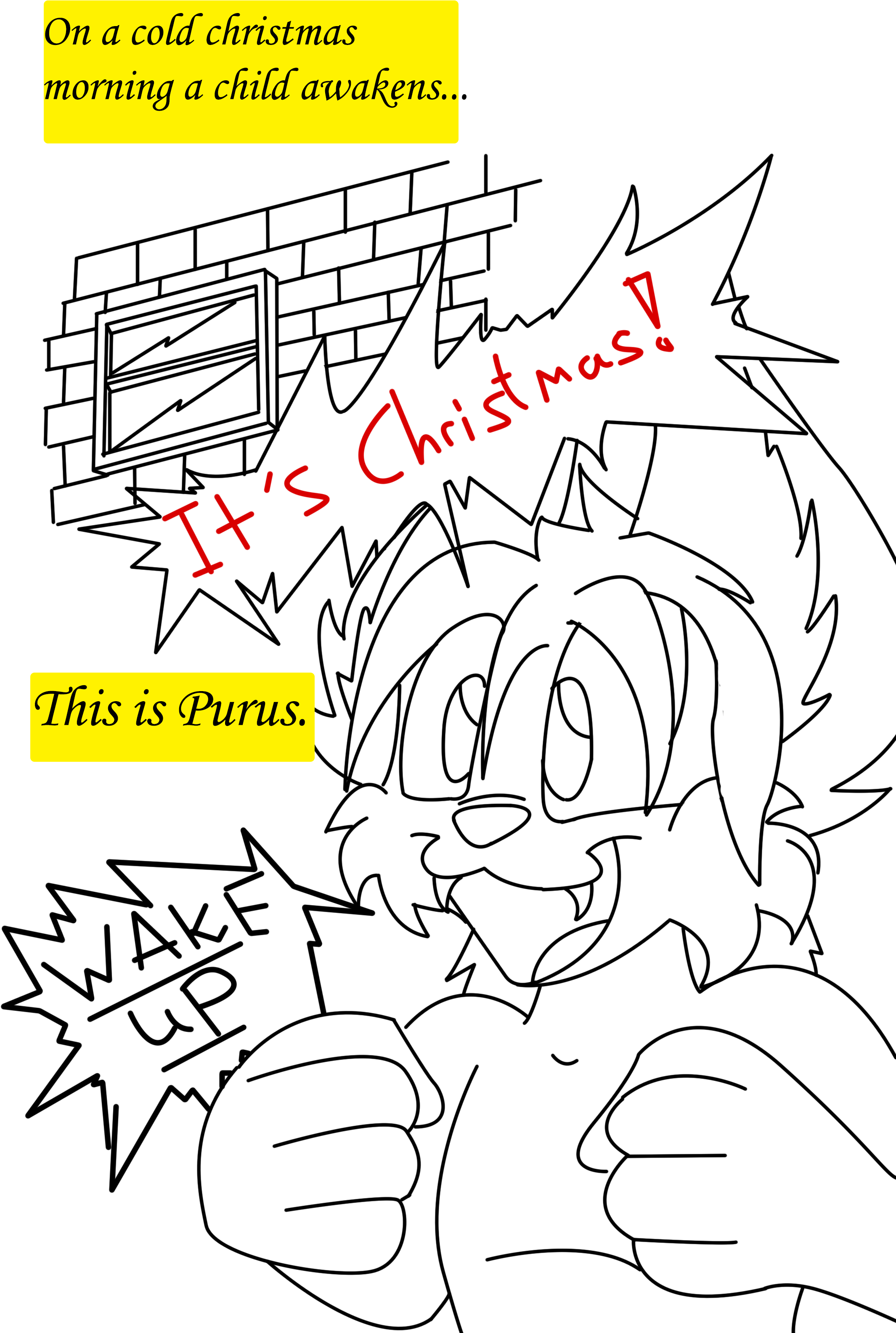 Xmas Comic Page 1 Lineart (2204x3204), Png Download