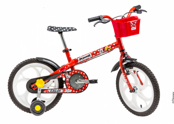 Bicicleta 16 Caloi Minnie Vermelha A16 (570x570), Png Download