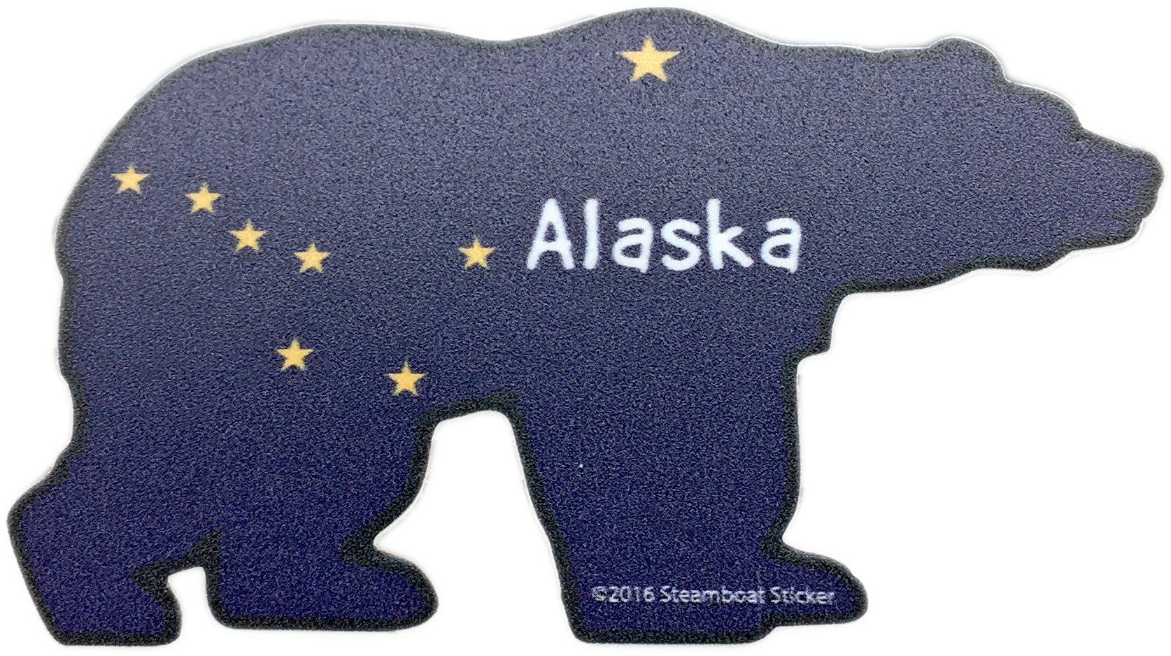 Bear Alaska Flag Mini Sticker (1674x938), Png Download