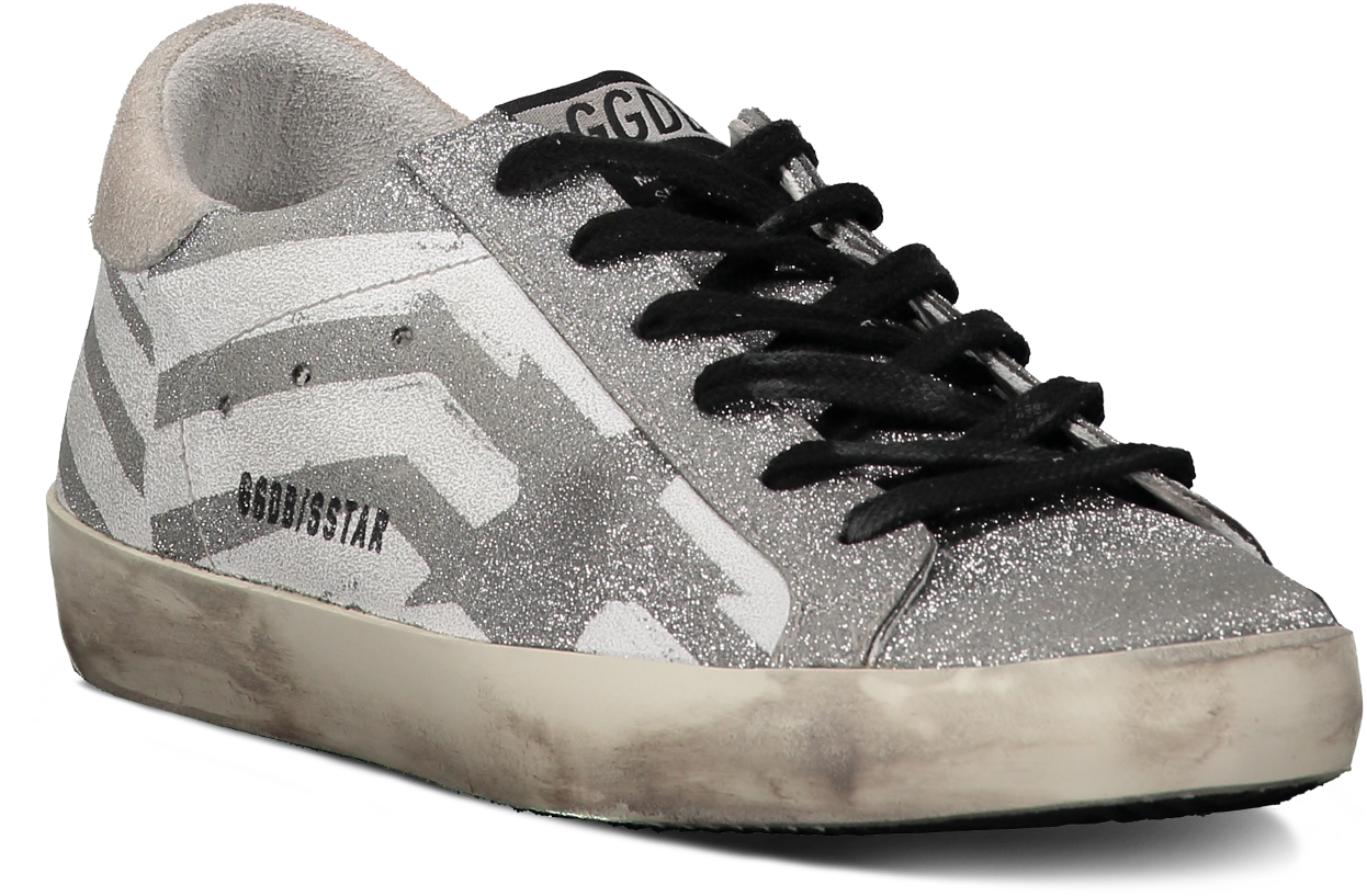 Women's Superstar Sneaker Glitter Flag In White (1280x1920), Png Download
