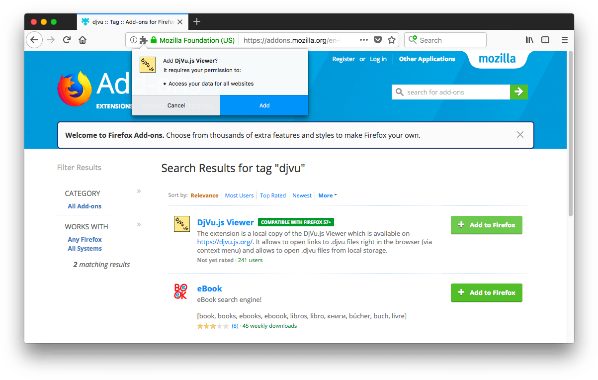 Read Djvu With Firefox (1218x775), Png Download