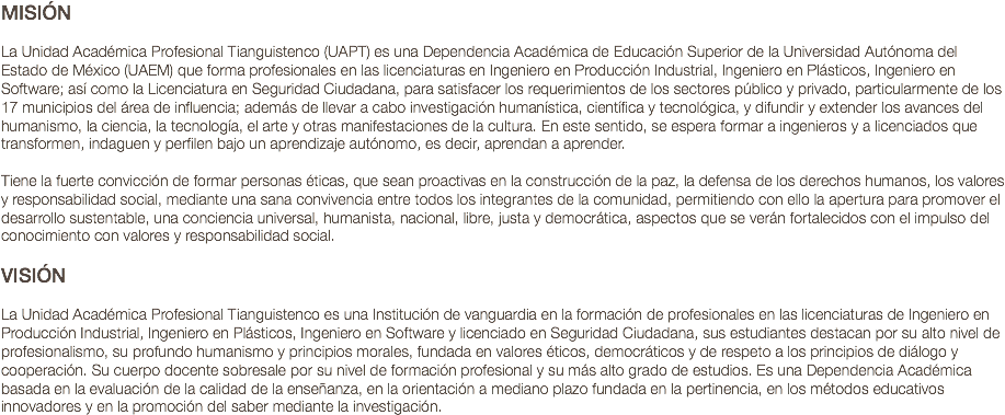 Misión La Unidad Académica Profesional Tianguistenco (917x379), Png Download