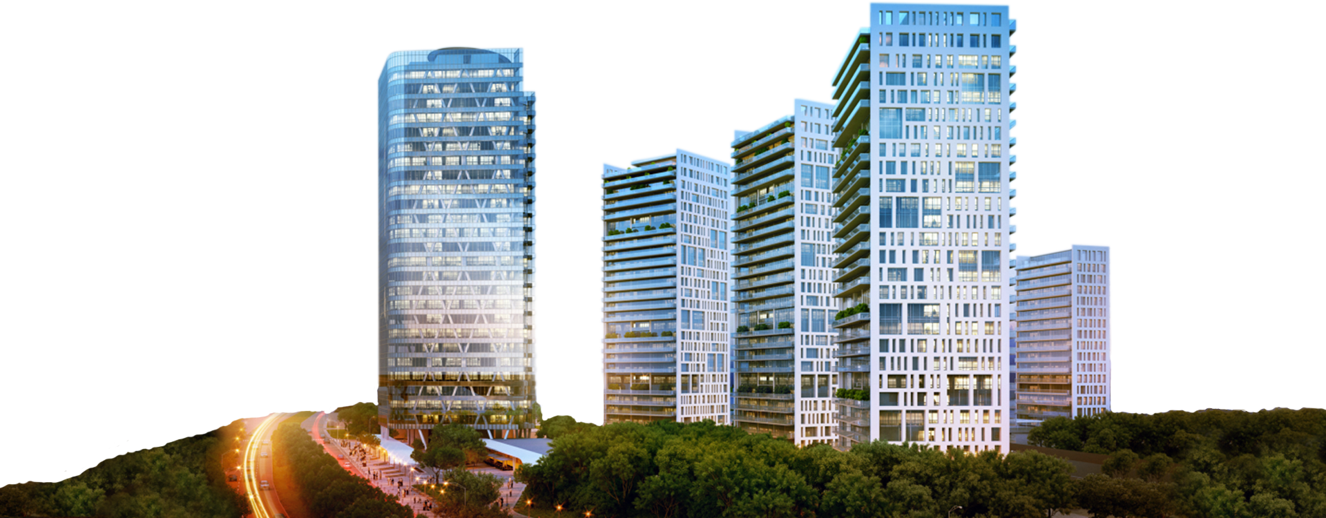 It Consists Of Three Residential Towers, Each With (1920x750), Png Download