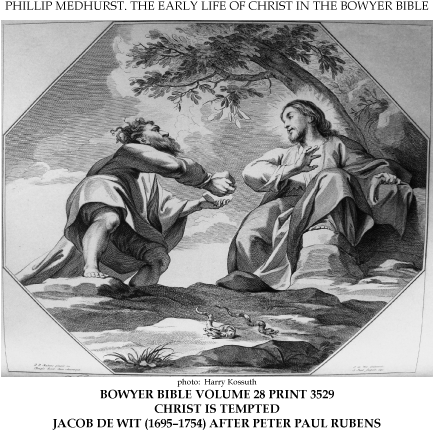Early Life Of Christ In The Bowyer Bible Print 16 Of - Jesus And Satan Bible (488x452), Png Download
