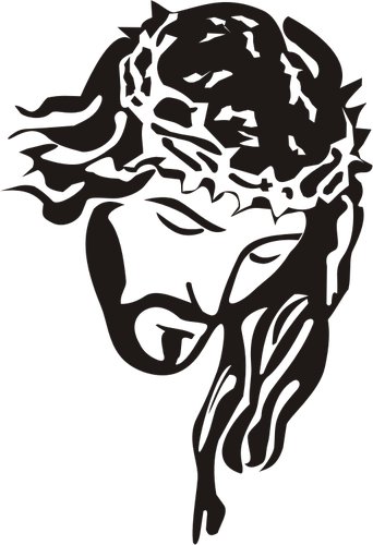 Clip Art Royalty Free Download Baby Jesus Clipart Black - Jesus Face Black And White (342x500), Png Download