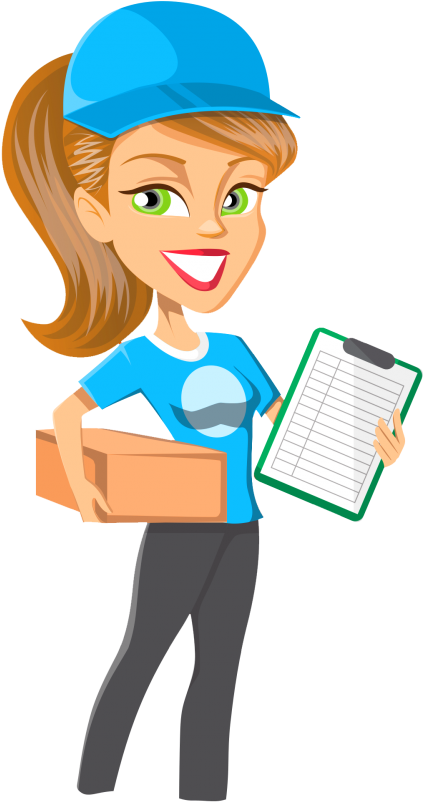 Courier Girl Vector Png Transparent Image - Courier (500x876), Png Download