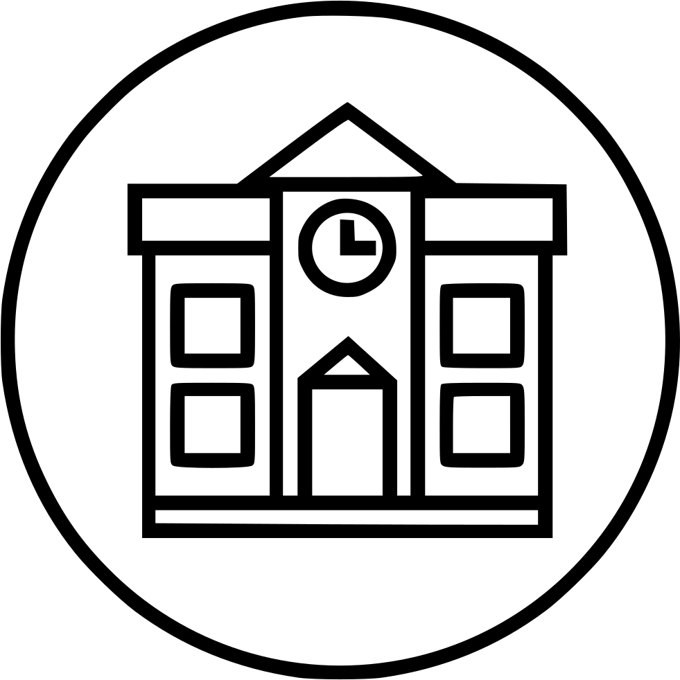 School Study Building Structure Architect Education - School Icon Png In White (981x982), Png Download