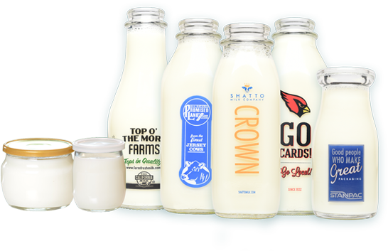 Refillable Glass Milk Bottles - Botellas De Vidrio Yogurt (1020x619), Png Download