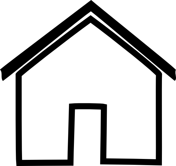 School Building Clipart Black And White - House Outline Clip Art (600x564), Png Download