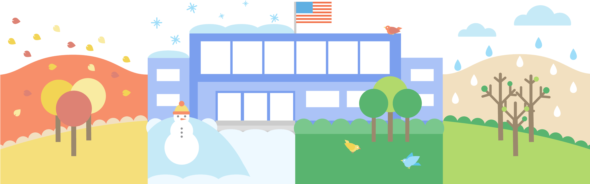 Year-round Schooling - Year Round School (2000x813), Png Download