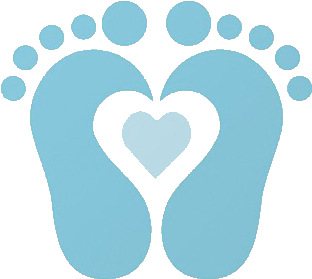 Baby Shower Boy Png - Baby Feet With Heart Clip Art (469x296), Png Download