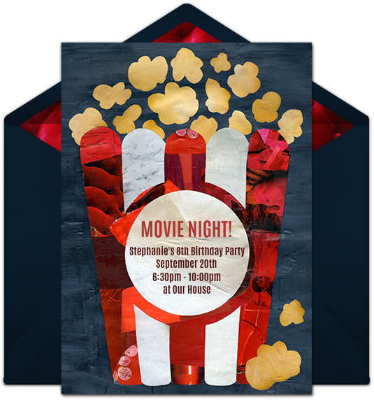 Movie Night Online Invitation - Film (650x650), Png Download