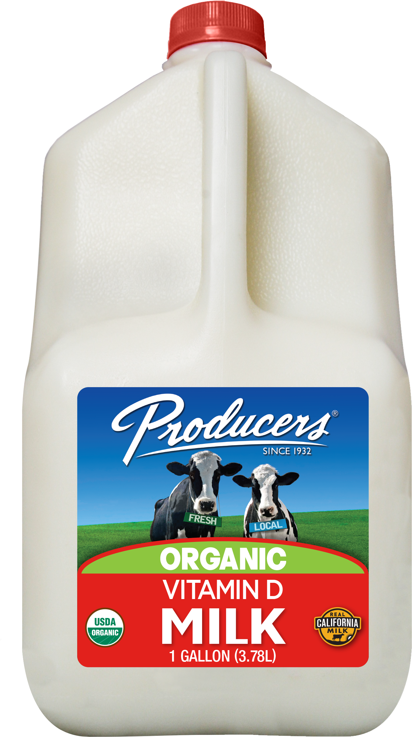 Organic Vitamin D Milk - Producers Dairy Foods, Inc. (1459x2568), Png Download