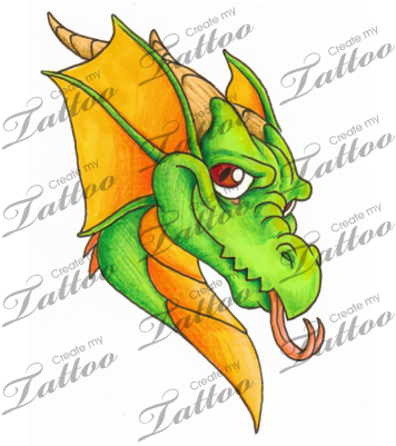Marketplace Tattoo Friendly Dragon - Tattoo (400x400), Png Download