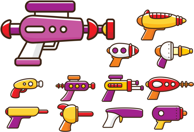 Laser Gun Cartoon - Pistola Laser Dibujo (700x490), Png Download