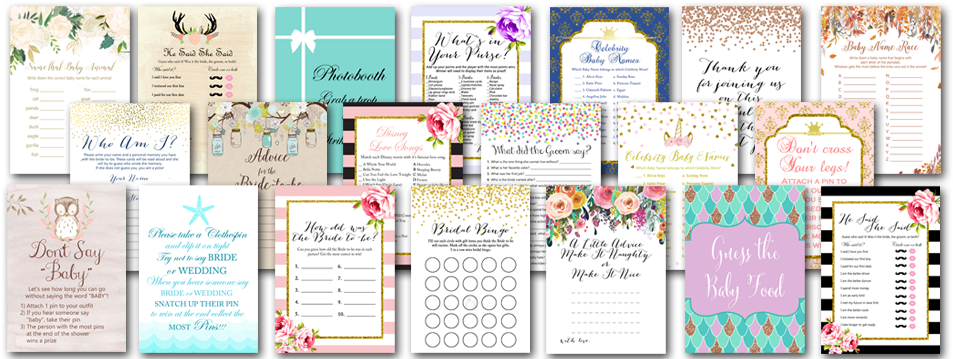 Magical Printable Shop Baby Shower Games Bridal Shower - Bridal Shower (960x360), Png Download