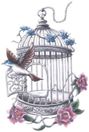 Bird Free From Cage Tattoo (500x500), Png Download