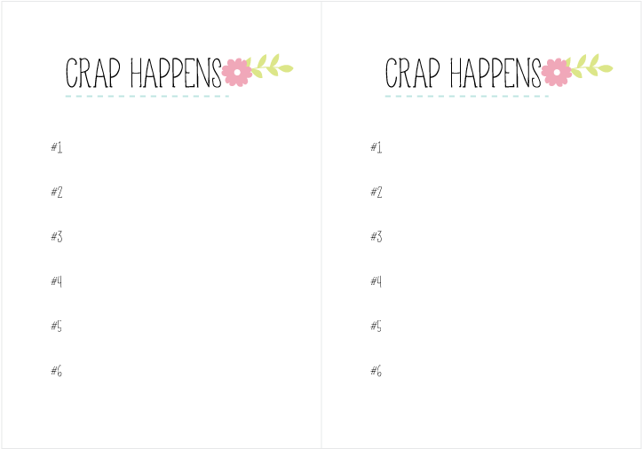 “crap Happens” Download Here - Crap Happens Baby Shower Game (792x612), Png Download